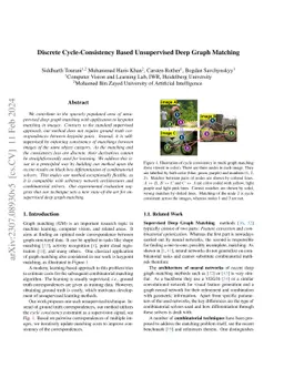 Unsupervised Deep Graph Matching Based on Cycle Consistency