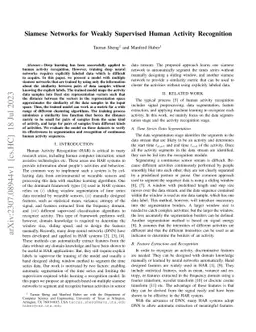 Siamese Networks for Weakly Supervised Human Activity Recognition