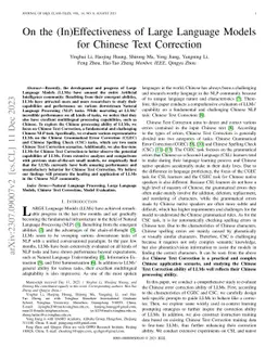 On the (In)Effectiveness of Large Language Models for Chinese Text
  Correction