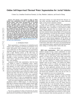 Online Self-Supervised Thermal Water Segmentation for Aerial Vehicles