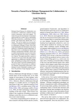 Towards a Neural Era in Dialogue Management for Collaboration: A
  Literature Survey