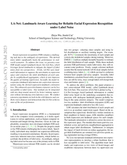 LA-Net: Landmark-Aware Learning for Reliable Facial Expression
  Recognition under Label Noise