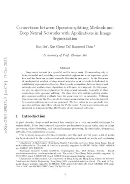 Connections between Operator-splitting Methods and Deep Neural Networks
  with Applications in Image Segmentation