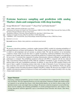 Extreme heatwave sampling and prediction with analog Markov chain and
  comparisons with deep learning