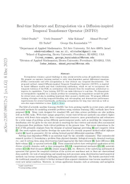Real-time Inference and Extrapolation via a Diffusion-inspired Temporal
  Transformer Operator (DiTTO)