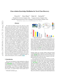 Class-relation Knowledge Distillation for Novel Class Discovery