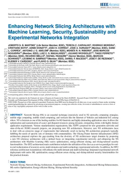 Enhancing Network Slicing Architectures with Machine Learning, Security,
  Sustainability and Experimental Networks Integration