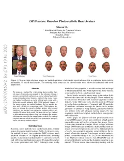 OPHAvatars: One-shot Photo-realistic Head Avatars