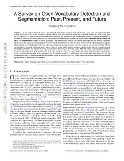 A Survey on Open-Vocabulary Detection and Segmentation: Past, Present,
  and Future