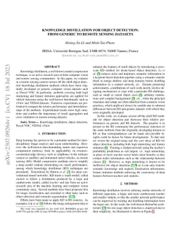 Knowledge Distillation for Object Detection: from generic to remote
  sensing datasets