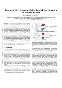 Improving Text Semantic Similarity Modeling through a 3D Siamese Network