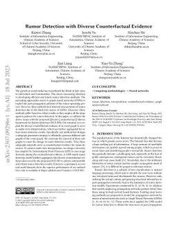 Rumor Detection with Diverse Counterfactual Evidence