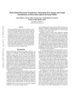Multi-Modal Discussion Transformer: Integrating Text, Images and Graph
  Transformers to Detect Hate Speech on Social Media