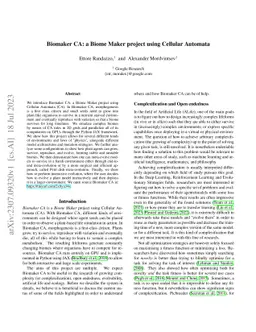 Biomaker CA: a Biome Maker project using Cellular Automata
