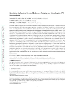 Identifying Explanation Needs of End-users: Applying and Extending the
  XAI Question Bank