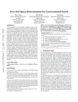 Zero-shot Query Reformulation for Conversational Search