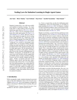 Scaling Laws for Imitation Learning in Single-Agent Games