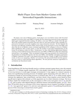 Multi-Player Zero-Sum Markov Games with Networked Separable Interactions
