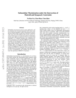 Submodular Maximization under the Intersection of Matroid and Knapsack
  Constraints