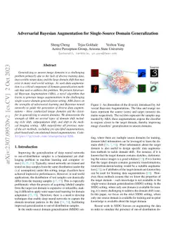 Adversarial Bayesian Augmentation for Single-Source Domain
  Generalization