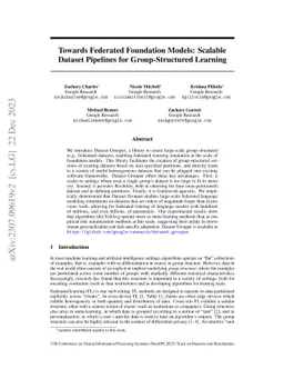 Towards Federated Foundation Models: Scalable Dataset Pipelines for
  Group-Structured Learning
