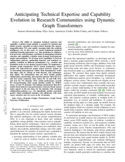 Anticipating Technical Expertise and Capability Evolution in Research
  Communities using Dynamic Graph Transformers