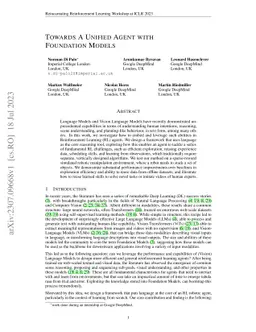 Towards A Unified Agent with Foundation Models