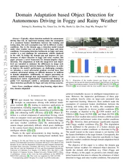 Domain Adaptation based Object Detection for Autonomous Driving in Foggy
  and Rainy Weather