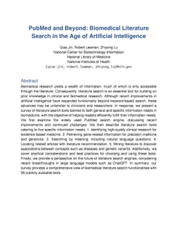 PubMed and Beyond: Biomedical Literature Search in the Age of Artificial
  Intelligence