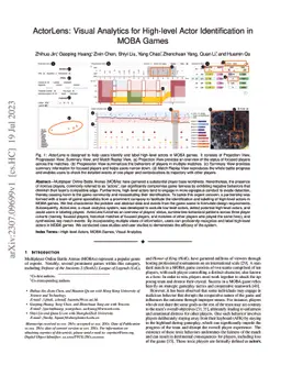 ActorLens: Visual Analytics for High-level Actor Identification in MOBA
  Games