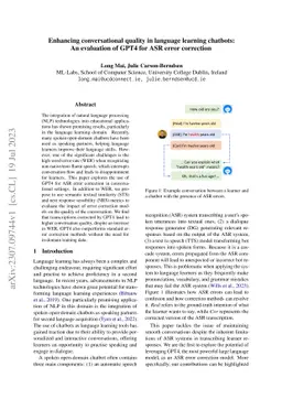 Enhancing conversational quality in language learning chatbots: An
  evaluation of GPT4 for ASR error correction