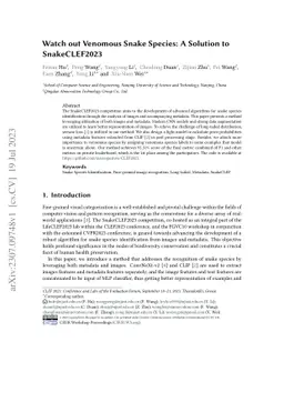 Watch out Venomous Snake Species: A Solution to SnakeCLEF2023