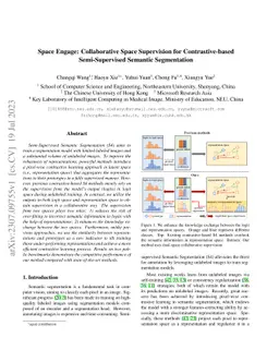 Space Engage: Collaborative Space Supervision for Contrastive-based
  Semi-Supervised Semantic Segmentation