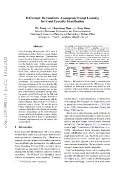 DAPrompt: Deterministic Assumption Prompt Learning for Event Causality
  Identification