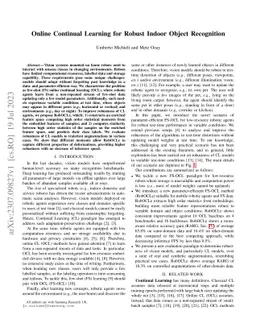 Online Continual Learning for Robust Indoor Object Recognition