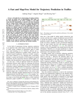 A Fast and Map-Free Model for Trajectory Prediction in Traffics