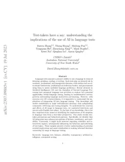 Test-takers have a say: understanding the implications of the use of AI
  in language tests