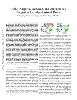 A3D: Adaptive, Accurate, and Autonomous Navigation for Edge-Assisted
  Drones