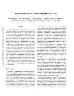 Adversarial Likelihood Estimation With One-Way Flows