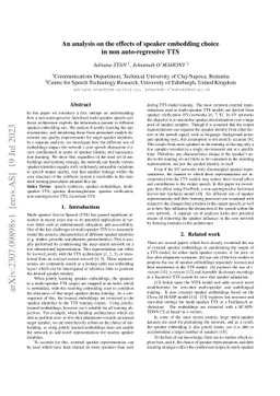 An analysis on the effects of speaker embedding choice in non
  auto-regressive TTS