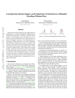 Learning from Abstract Images: on the Importance of Occlusion in a
  Minimalist Encoding of Human Poses