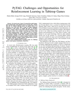 PyTAG: Challenges and Opportunities for Reinforcement Learning in
  Tabletop Games