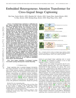 Embedded Heterogeneous Attention Transformer for Cross-lingual Image
  Captioning