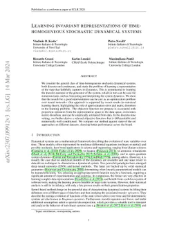 Learning invariant representations of time-homogeneous stochastic
  dynamical systems