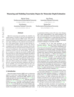 Measuring and Modeling Uncertainty Degree for Monocular Depth Estimation