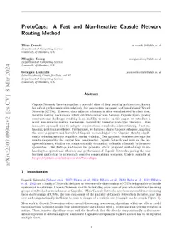 ProtoCaps: A Fast and Non-Iterative Capsule Network Routing Method