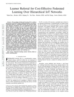 Learner Referral for Cost-Effective Federated Learning Over Hierarchical
  IoT Networks