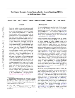 TinyTrain: Resource-Aware Task-Adaptive Sparse Training of DNNs at the
  Data-Scarce Edge