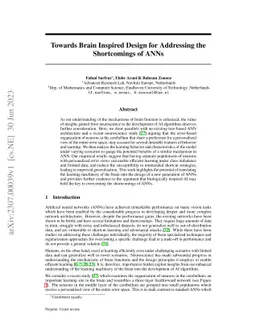 Towards Brain Inspired Design for Addressing the Shortcomings of ANNs