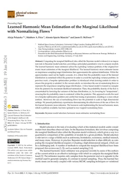 Learned harmonic mean estimation of the marginal likelihood with
  normalizing flows